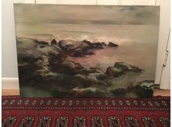 Signed Jed Beck Oil On Canvas Seascape