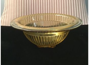 Vintage Yellow Depression Glass Mixing Bowl