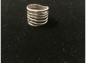 Sterling Silver Ring With Five Waved Bands