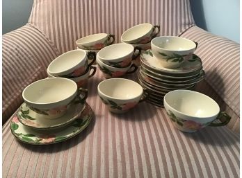 Beautiful Lot Of “Dessert Rose” Pattern Franciscan Including Ten Sets Of Cups And Saucers, And More