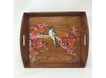 Delightful Hand Painted Vintage Wooden Serving Tray