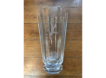 Orrefors Cut Crystal Pearl Diver Vase