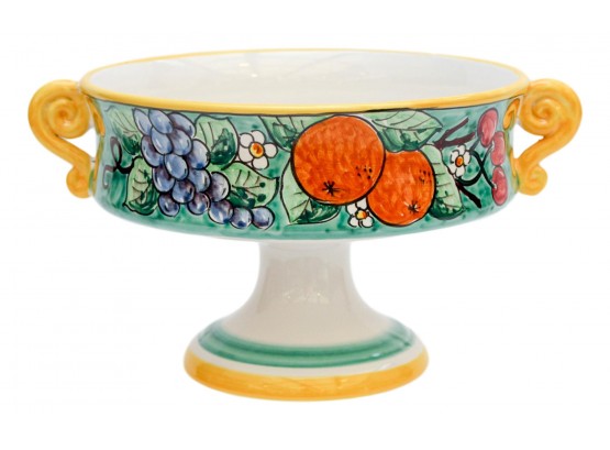 Vietritaly S.R.L. Vietri Sul Mare - SA Hand Made In Italy Pedestal Fruit Bowl