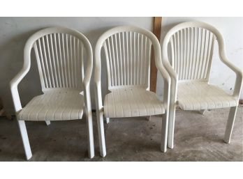 3 Outdoor Plastic Chairs