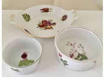 Lot Of Three Oven Proof Porcelain Dishes