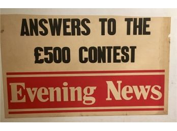 1945 Promo Sheet - 'London Evening News'