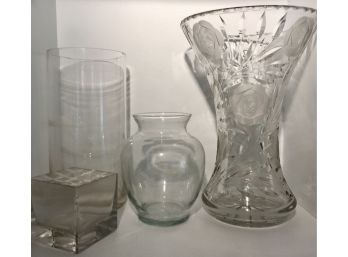 Crystal And Glass Vase Lot