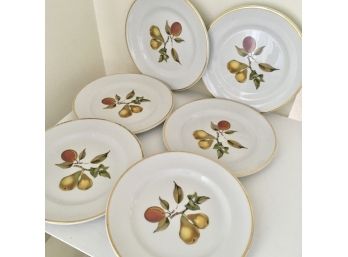 Set Of 8 Vintage Royal Worcester Porcelain Fruit Plates 8'