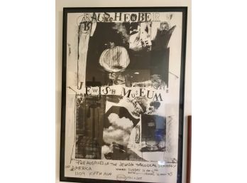 Rare 1963 Robert Rauschenberg Framed Lithograph Poster 'Jewish Museum'