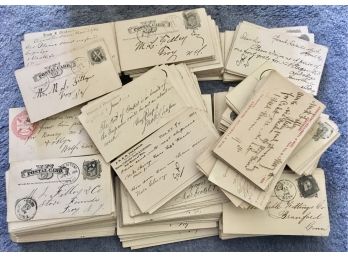 550+ 1880s-90s Correspondence Post Card Lot -Troy NY