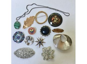 Vintage Jewelry Lot A - Pins, Some Sterling