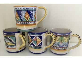 Four Italian Pottery Mugs