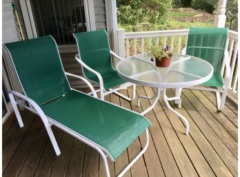 Outdoor Patio Set - Table, 2  Chairs & Chaise