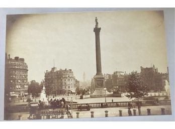 Antique Sepia Photograph -Trafalgar Square London 11 1/2' X 8'