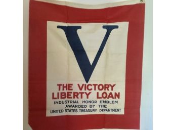 Rare LARGE WW1 Linen Pennant  For Victory Liberty Loan Campaign