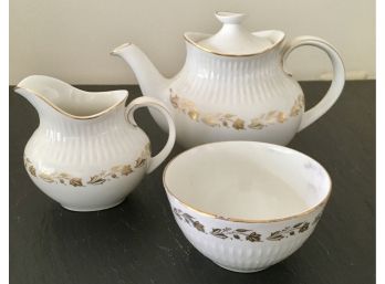 Antique Royal Doulton 'Fairfax' Individual Teapot, Sugar & Creamer