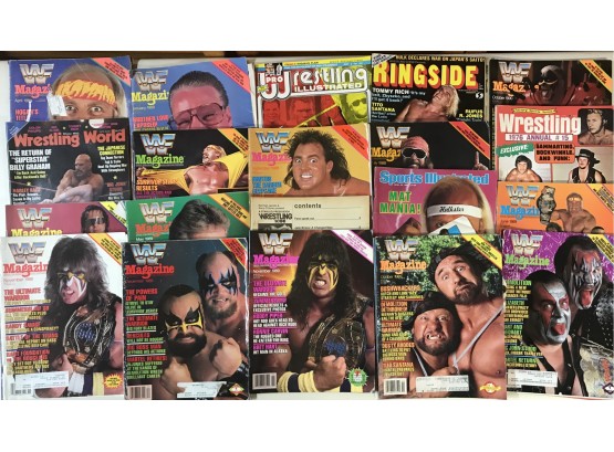 Collection Of 20 Vintage Wrestler Magazines