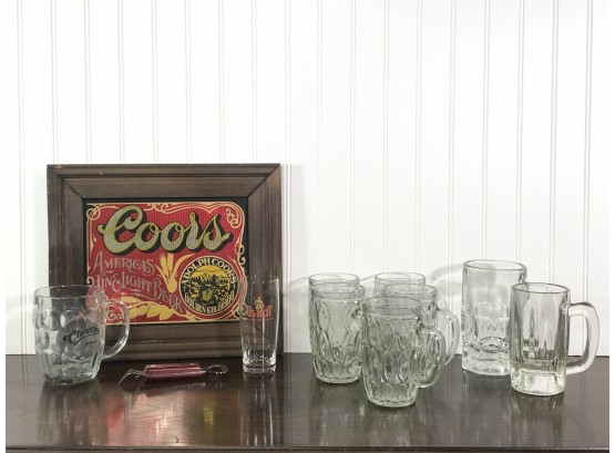 Beer Mugs And Coors Sign
