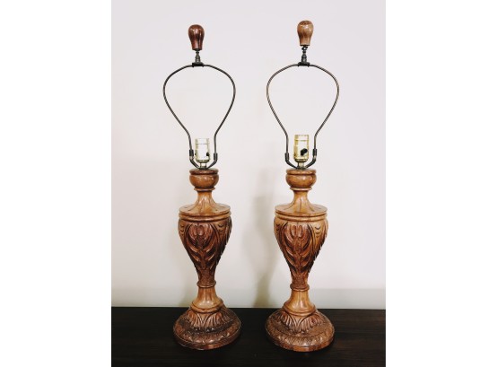 Carved Wood Table Lamps