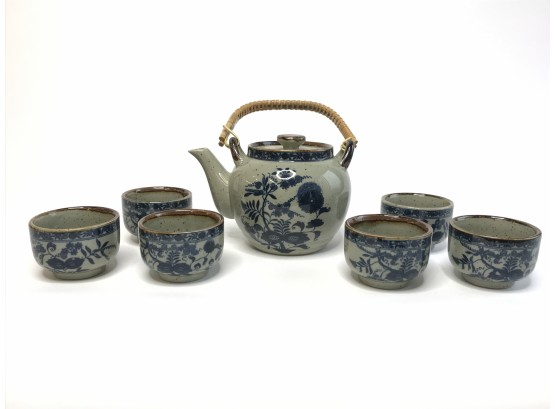 Asian Tea Pot And Tea Cups
