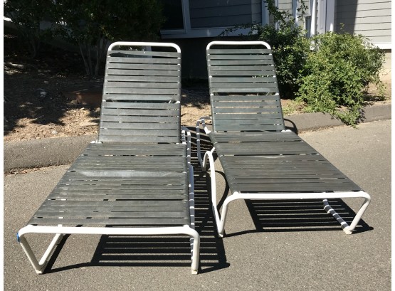 Two Tropitone Strap Chaise Loungers  1 Of 10