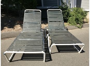 Two Tropitone Strap Chaise Loungers   9 Of 10
