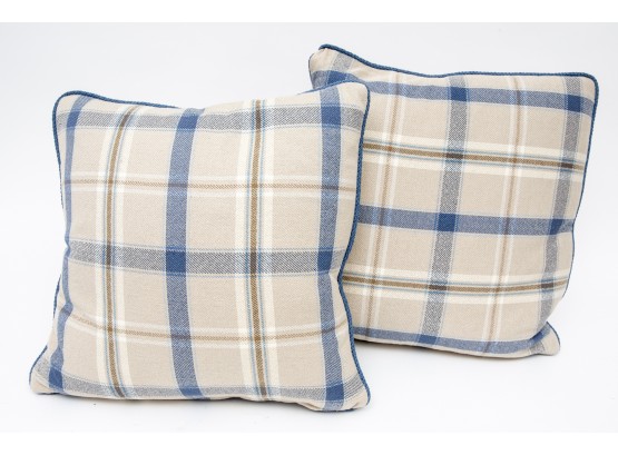 Set Of Two Plaid Pillows