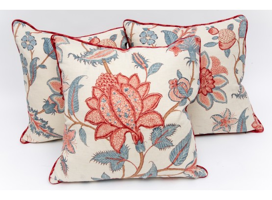 Set Of Three Exotic Floral Pillows