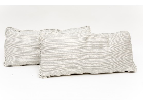 Set Of Two Gray Oblong Pillows