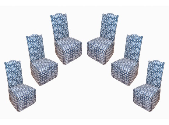 Set Of Six Contemporary Upholstered Parsons Dining Chairs, Originally Purchased For $4,257