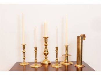 Six Brass Candlesticks