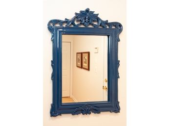 Indigo Blue Lacquer Framed Mirror