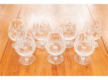 Set Of Seven Cut Glass Brandy Snifters
