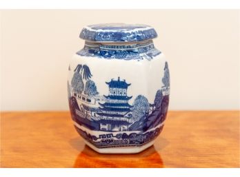 Blue & White Porcelain Chinoiserie Ginger Jar