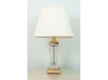 Clear Glass & Brass Table Lamp