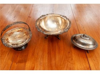 Trio Of Silver Plated Dishes