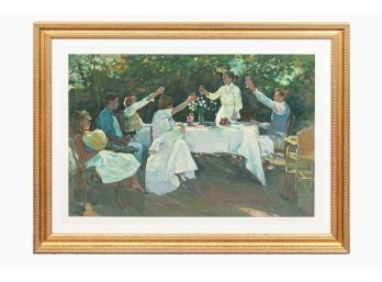 Signed Print Of A Garden Party Toast