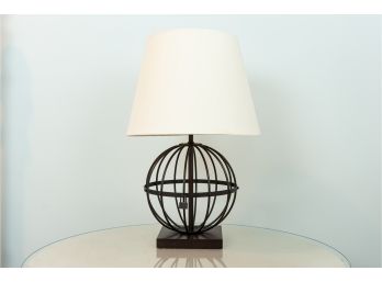 Wrought Iron Finish Sphere Form Lamp