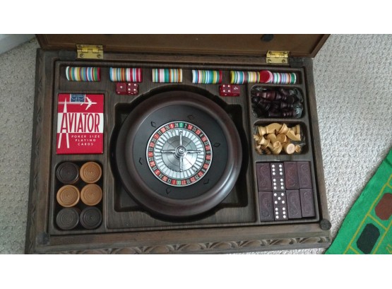 Vintage Pacific Game Company Set Including Chess, Checkers, Dominoes And Roulette