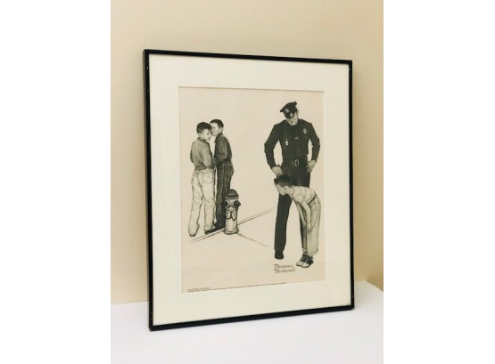 Norman Rockwell 'Policemen With Boys' Lithograph  From The MassMutual Insurance Company  Collection