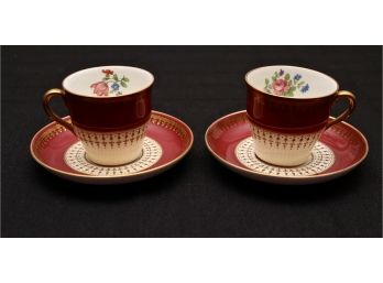 Set Of 2 Rare Stunning Aynsley Davis Collamore & Co. Teacups And Saucers
