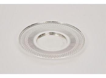 Brand-Hier Co. Exquisite Sterling Silver Plate With Elegant Circular Pierced Pattern Banded  By Picket