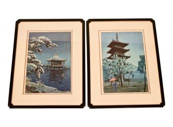 Set Of 2 Framed Japanese Woodblock Prints- Shin Hanga