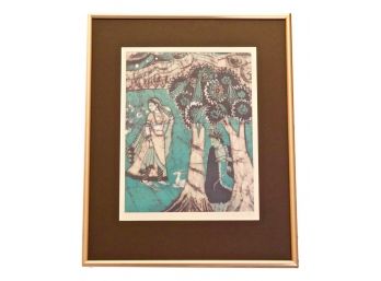 Women In Sarees Framed Artwork By Roselyn 1986