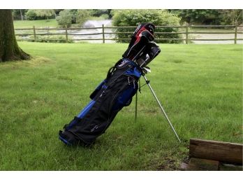 Assorted Left Handed Golf Clubs With Datrek Bag