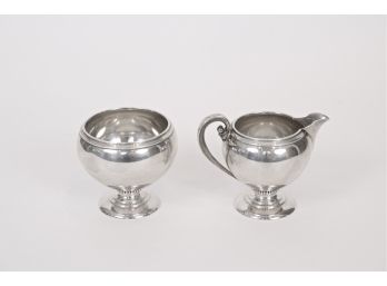 Udall And Ballou Sterling Silver Creamer And Sugar Bowl 600