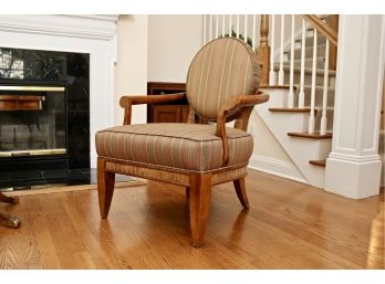 Century Furniture, Hickory NC Oval Back Striped Arm Chair