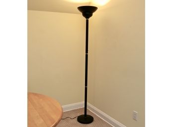 Black Torch Lamp With Metal Frame And Gold Trim
