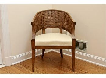 Set Of 2 Double Cane Barrel Back Club Chairs