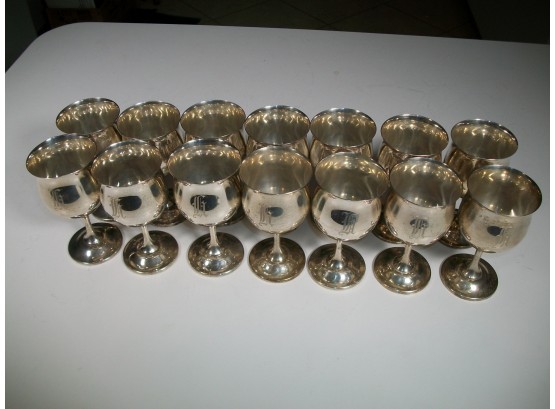Lot Of Fourteen (14)  Fabulous STERLING SILVER Goblets / Chalices - Reed & Barton (Medium Size) 44.5 OUNCES !